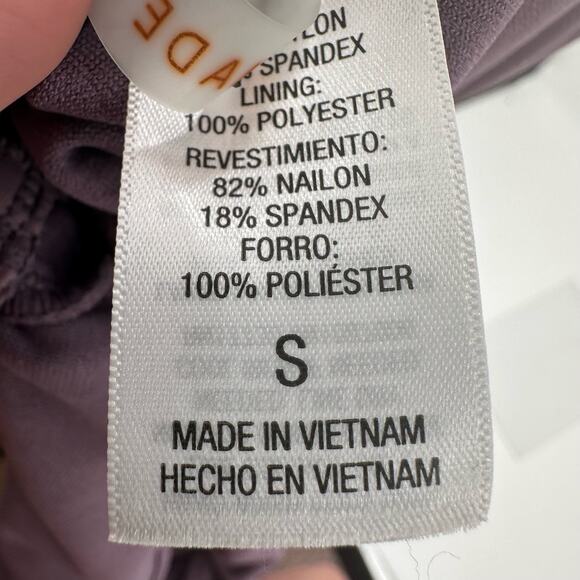 Shade & Shore Purple Swimsuit One Piece Women's S Hi-Cut Plunge Neck Adjustable - Picture 4 of 4